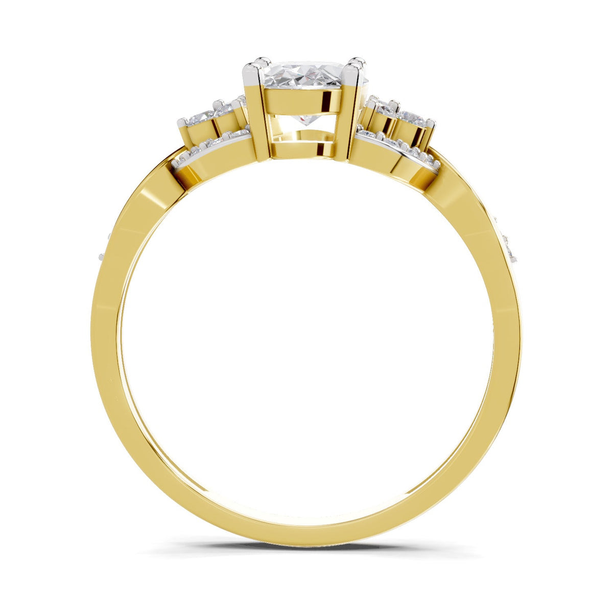 Majestic Oval Swirl Diamond Engagement Ring