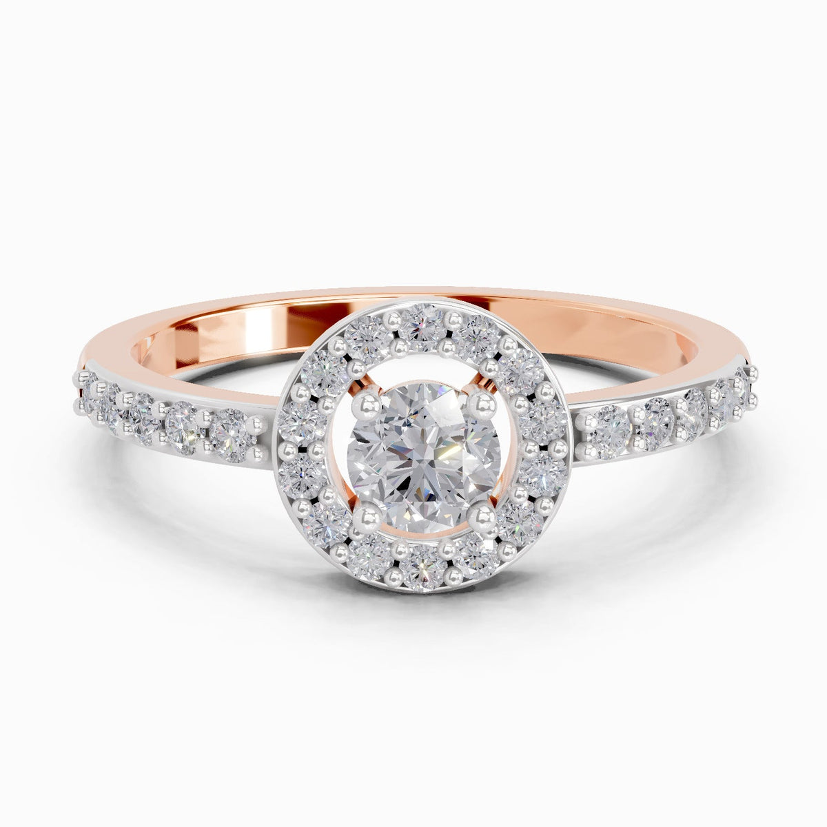 Lustrous Halo Diamond Engagement Ring