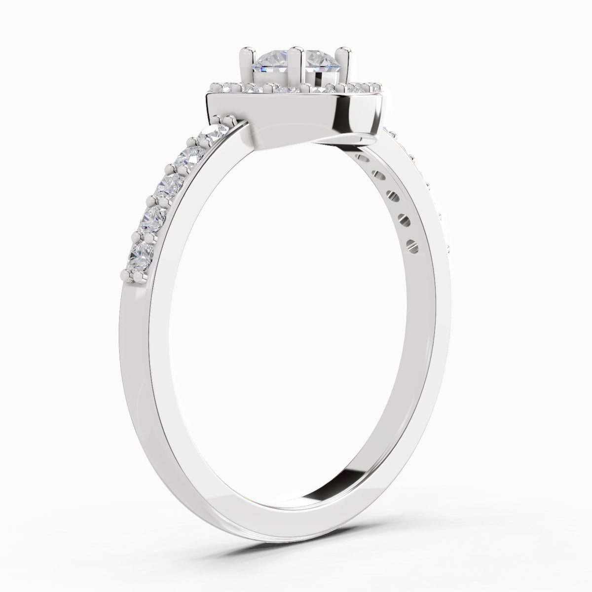 Lustrous Halo Diamond Engagement Ring