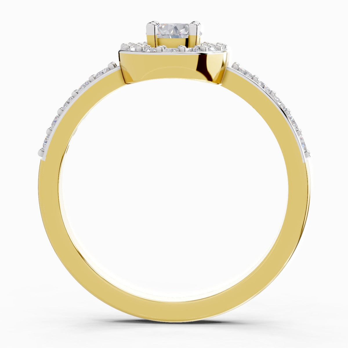 Lustrous Halo Diamond Engagement Ring