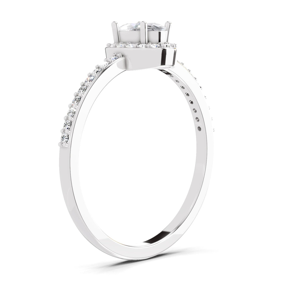 Gleaming Oval Halo Diamond Engagement Ring