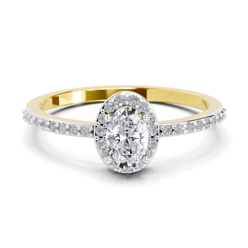 Gleaming Oval Halo Diamond Engagement Ring