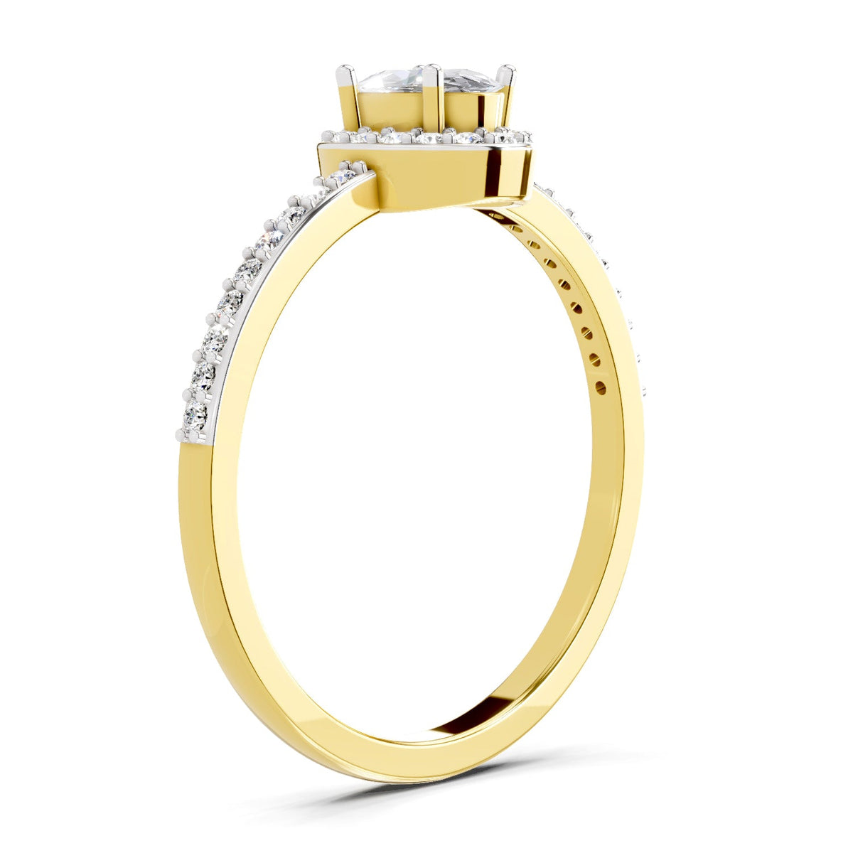 Gleaming Oval Halo Diamond Engagement Ring