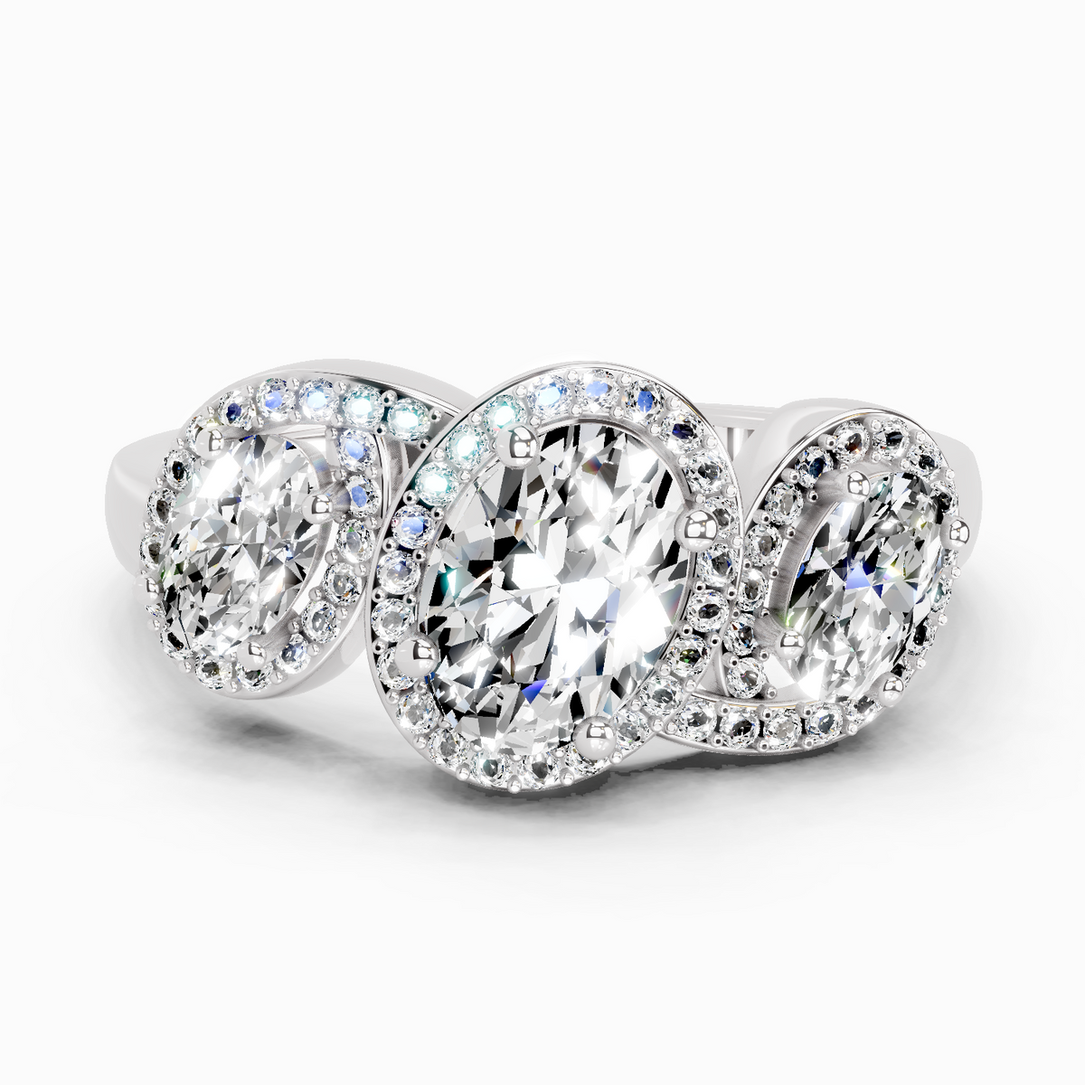 Iconic Oval Halo Diamond Ring