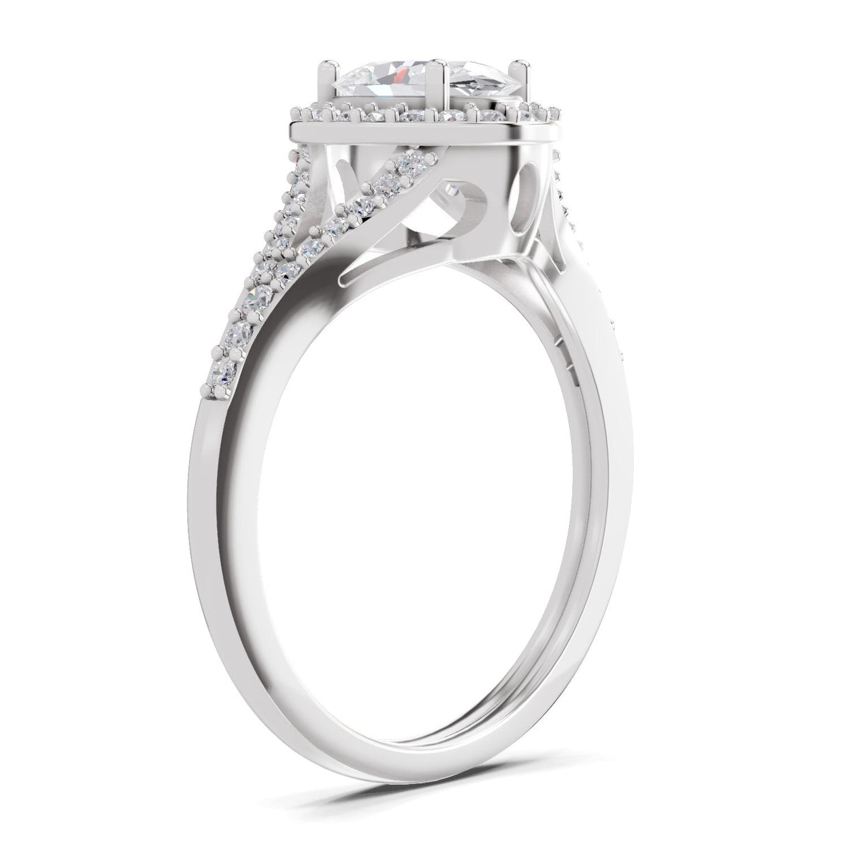 Brilliant Oval Halo Diamond Engagement Ring