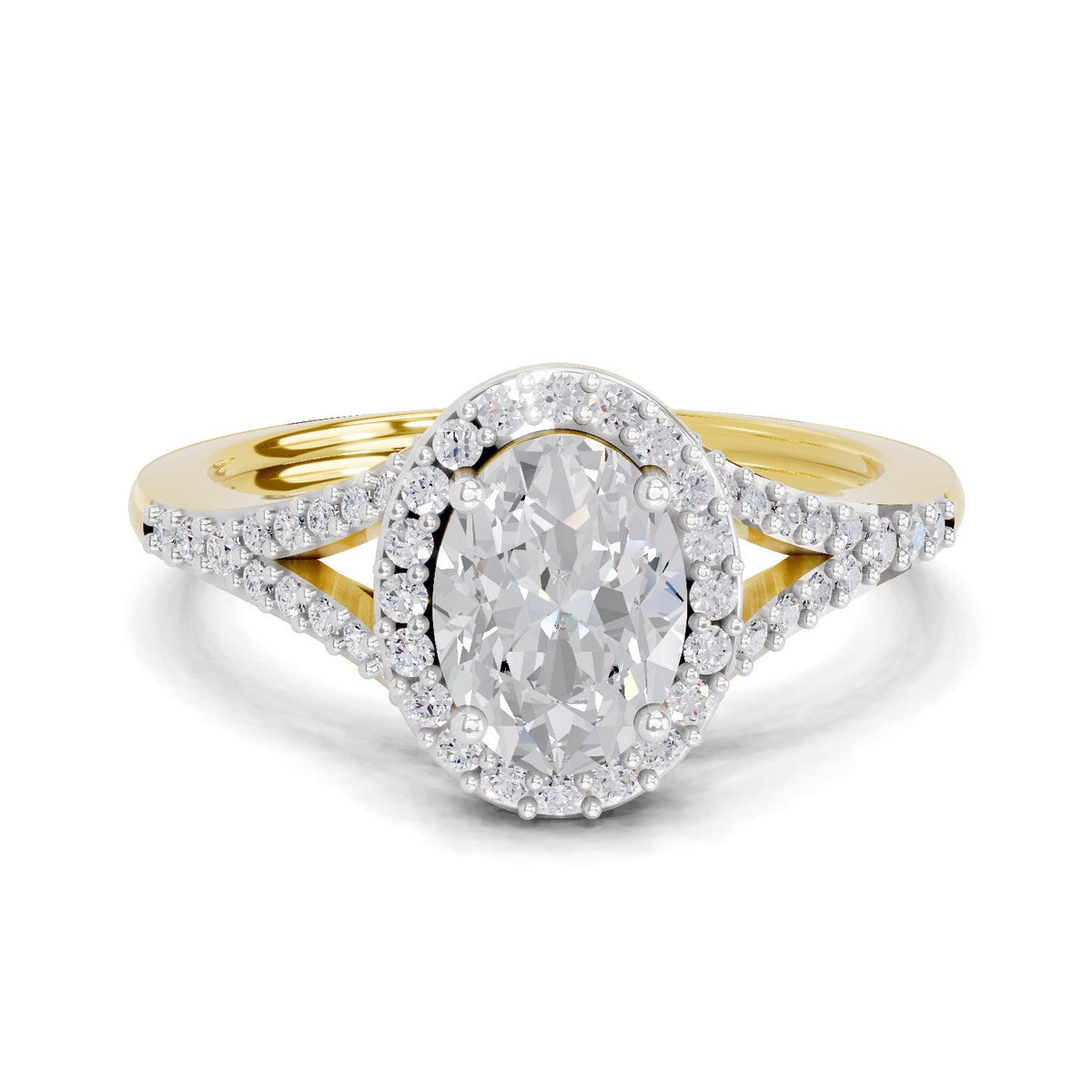 Brilliant Oval Halo Diamond Engagement Ring