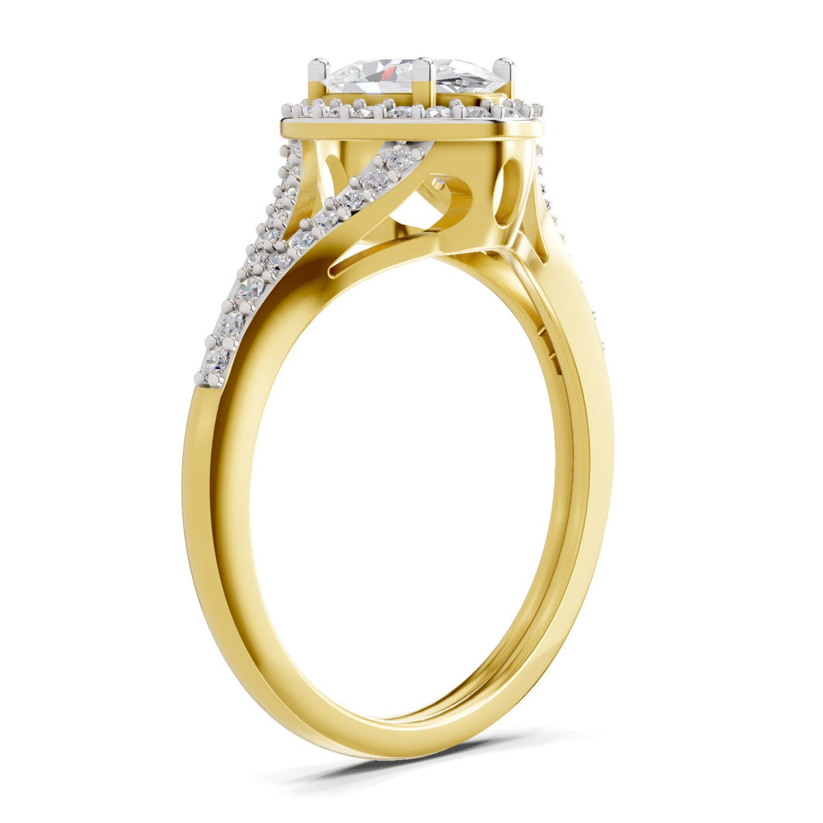 Brilliant Oval Halo Diamond Engagement Ring