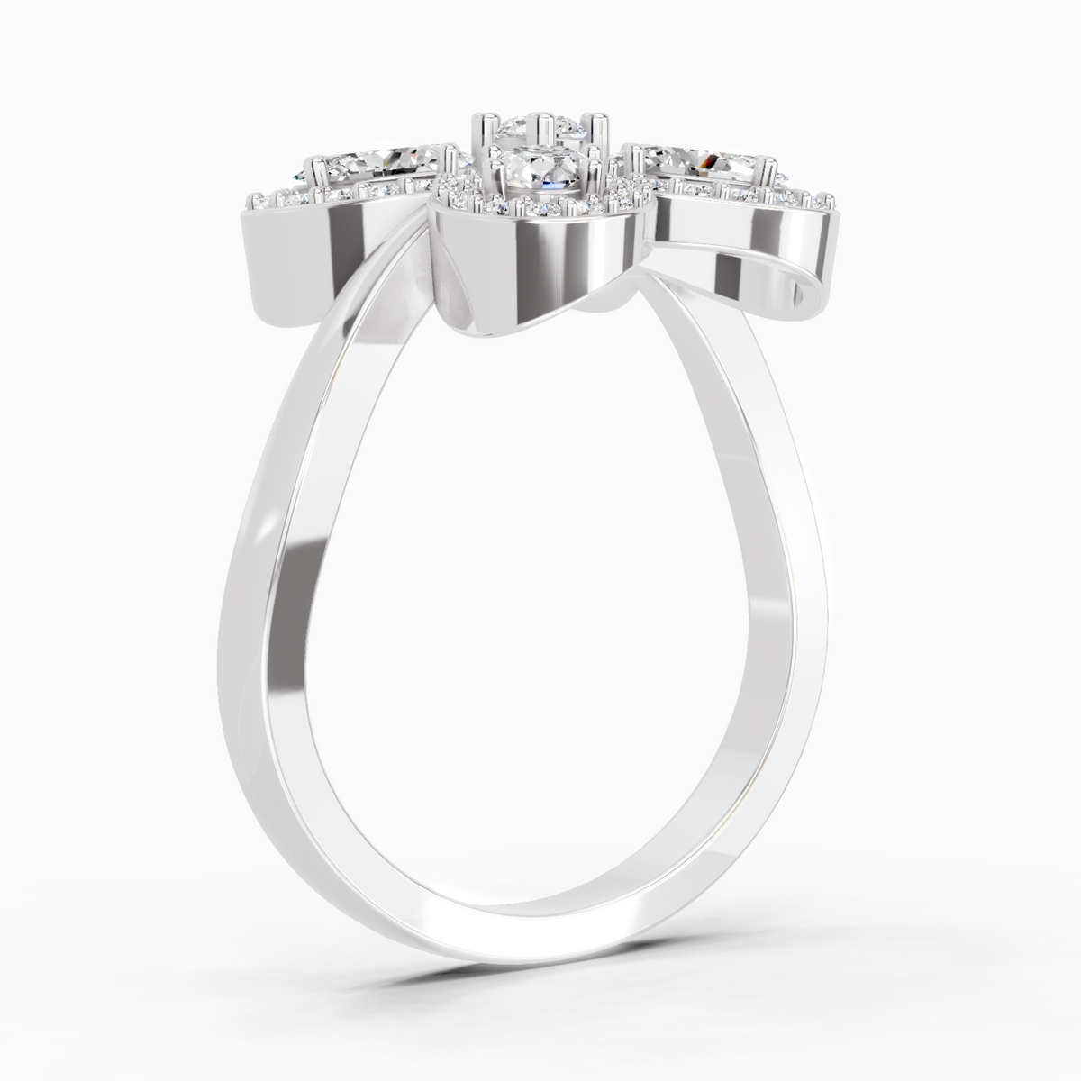 Classic Oval Floral Diamond Ring
