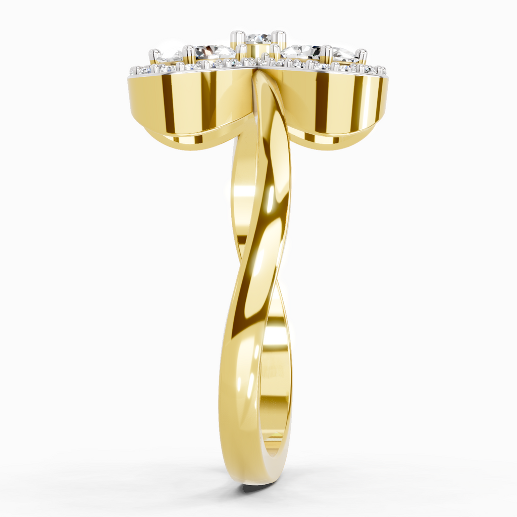 Classic Oval Floral Diamond Ring