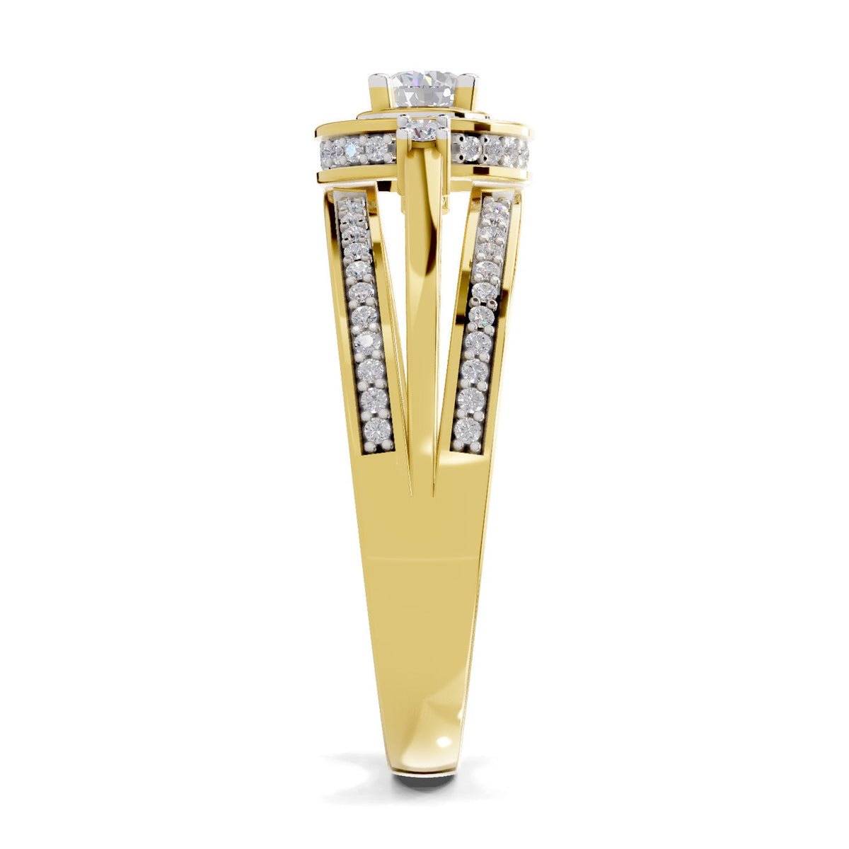 Majestic Circle Halo Diamond Engagement Ring