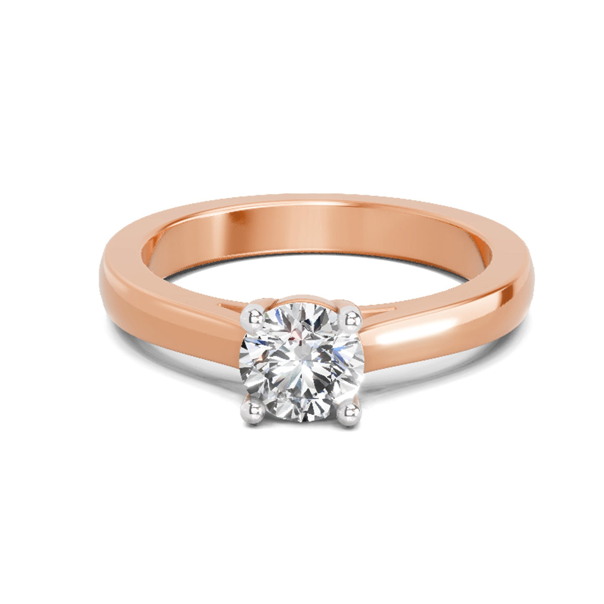 Glistening Round Solitaire Diamond Ring