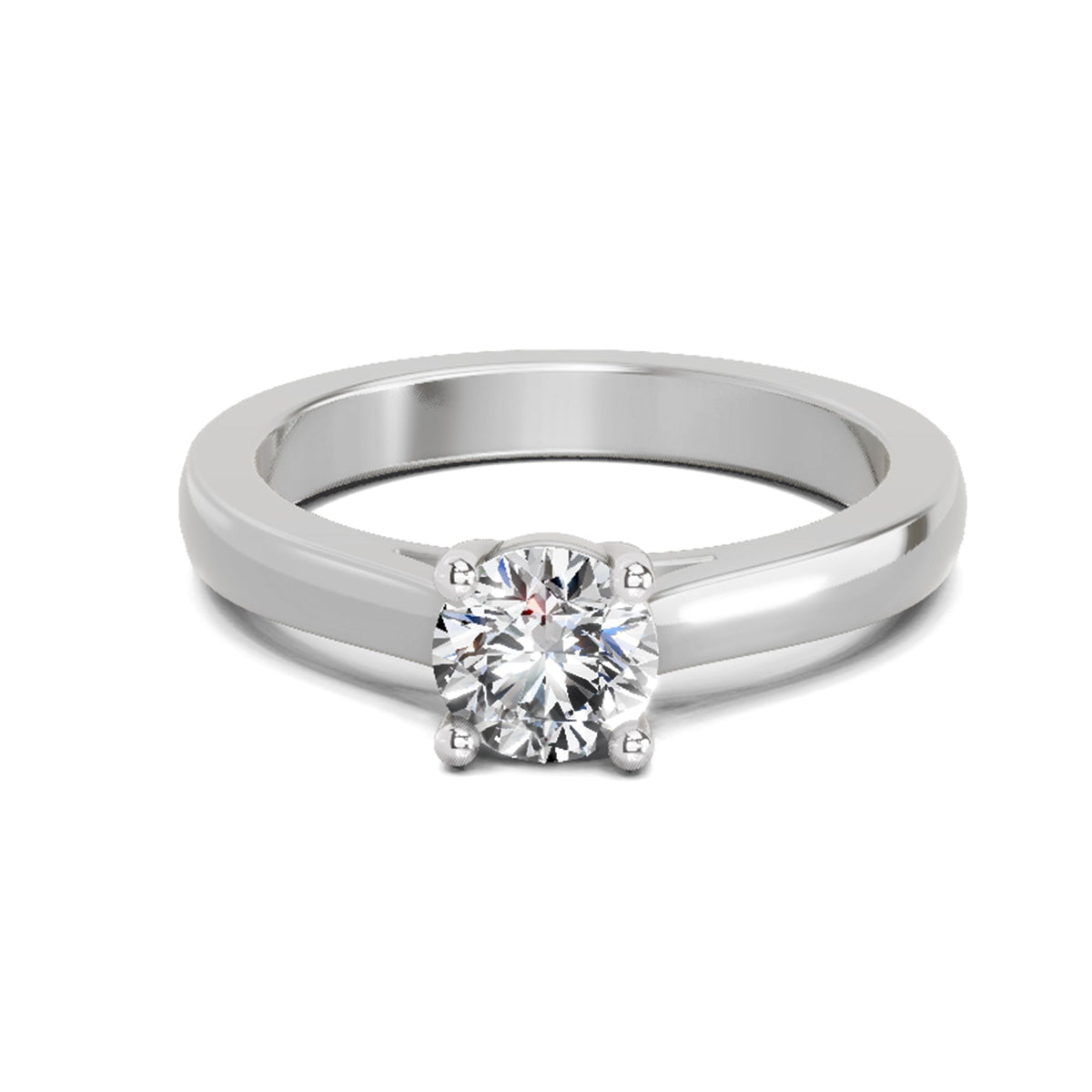 Glistening Round Solitaire Diamond Ring