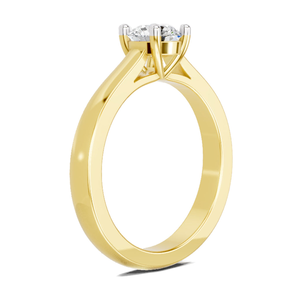 Glistening Round Solitaire Diamond Ring