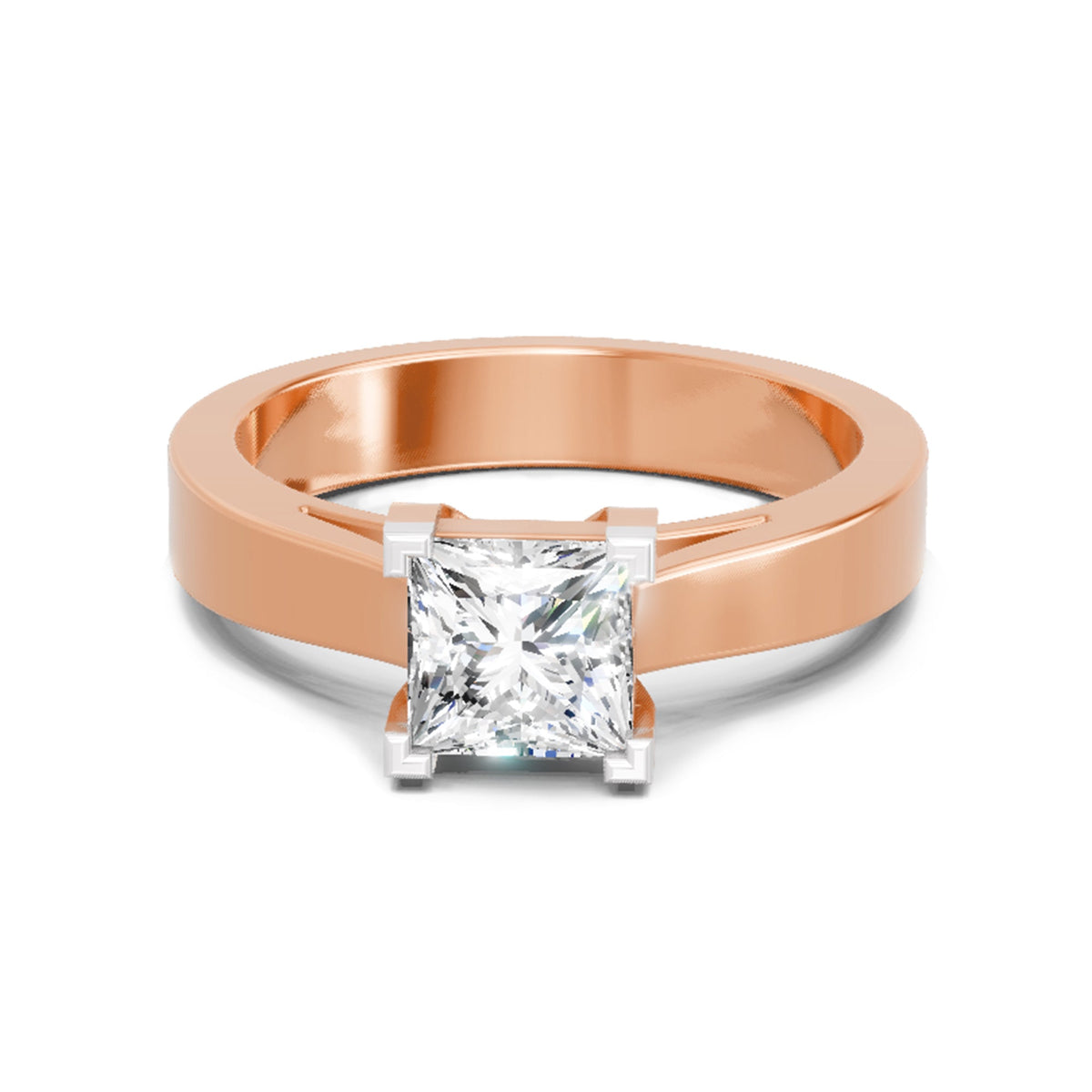 Sparkling Princess-Cut Solitaire Diamond Ring