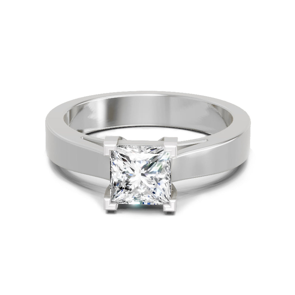 Sparkling Princess-Cut Solitaire Diamond Ring