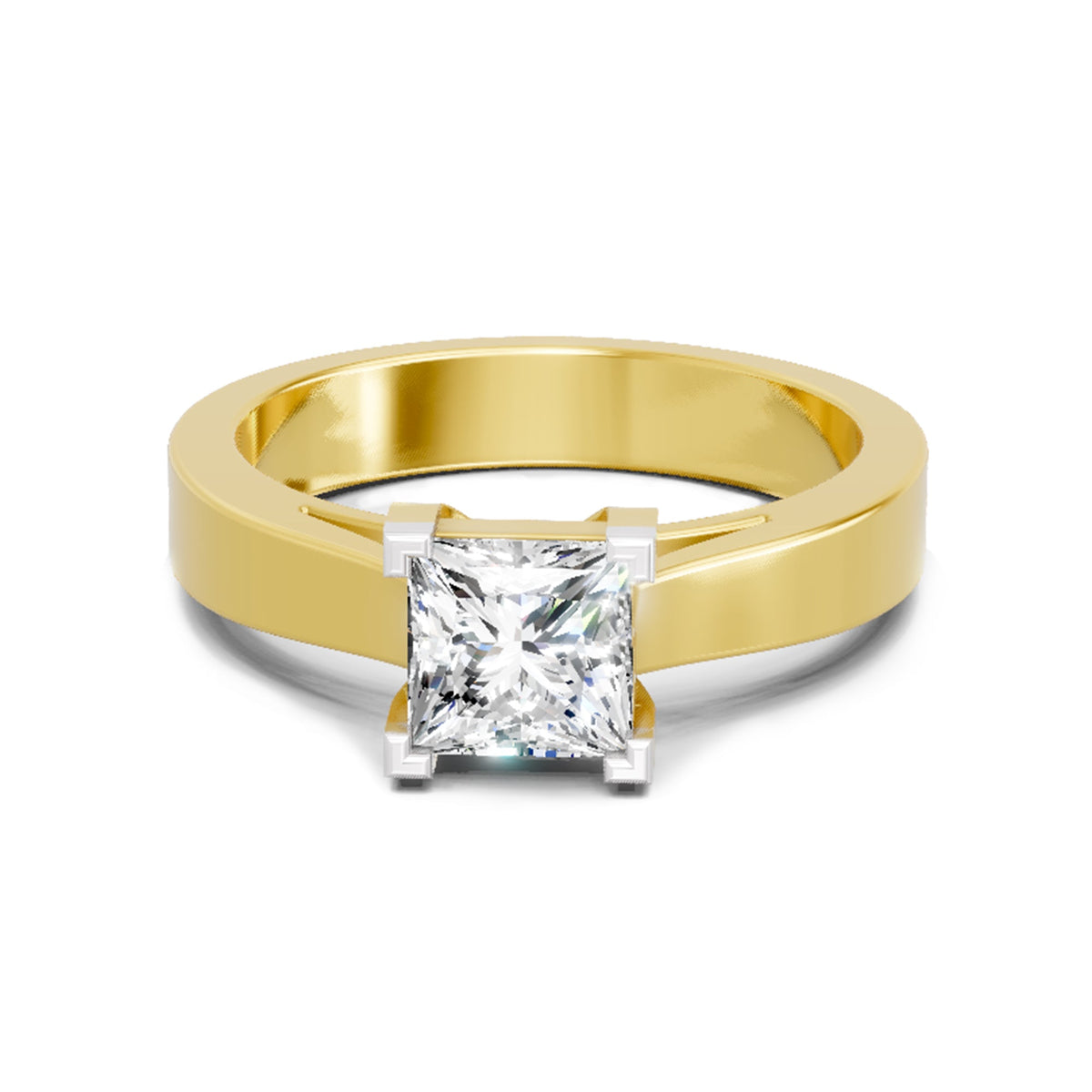 Sparkling Princess-Cut Solitaire Diamond Ring