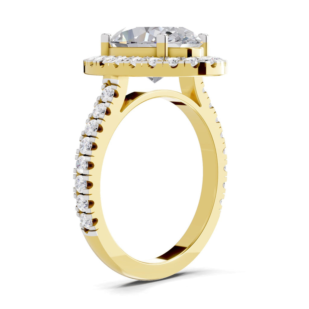 Refined Oval Halo Diamond Engagement Ring