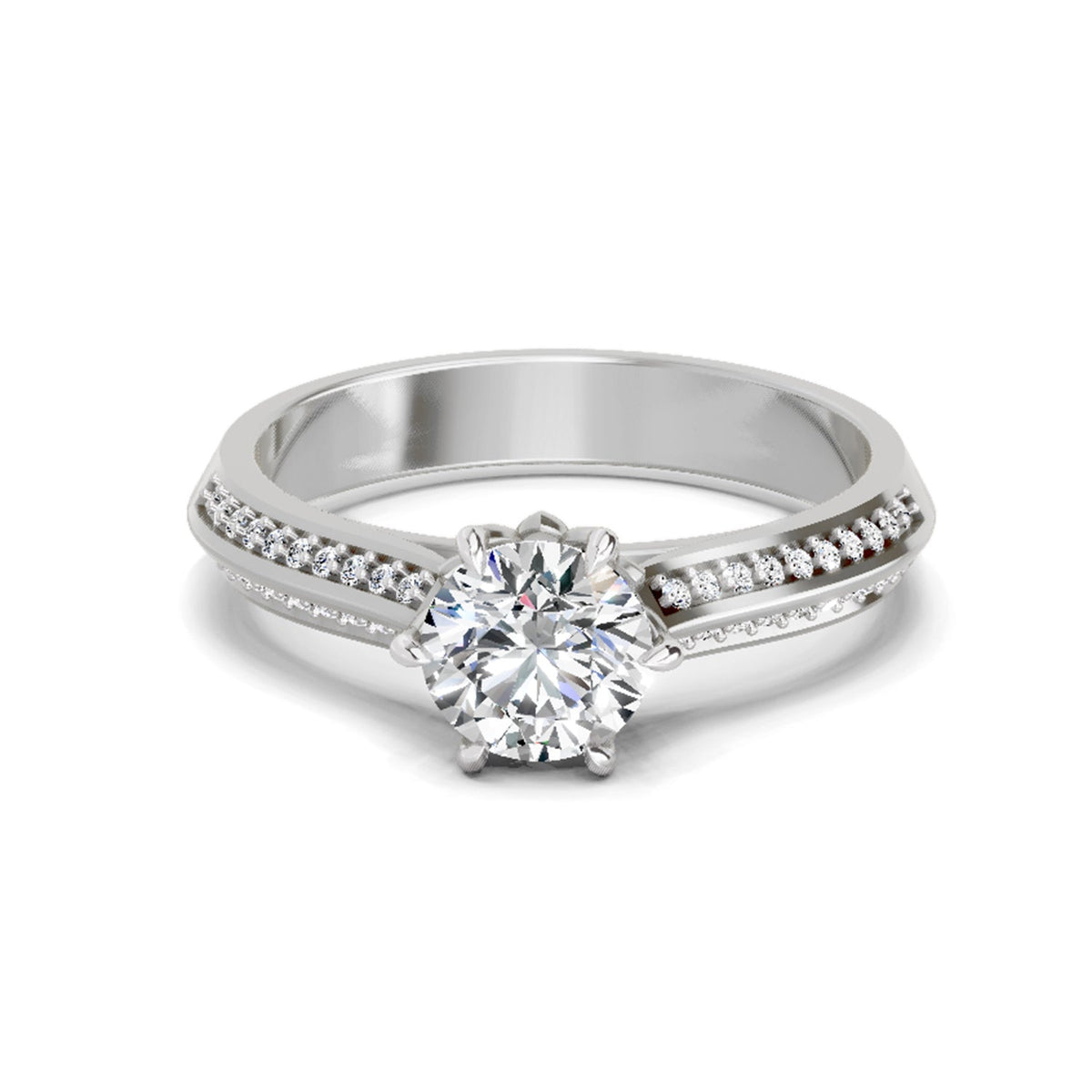 Sparkling Round Solitaire Diamond Ring
