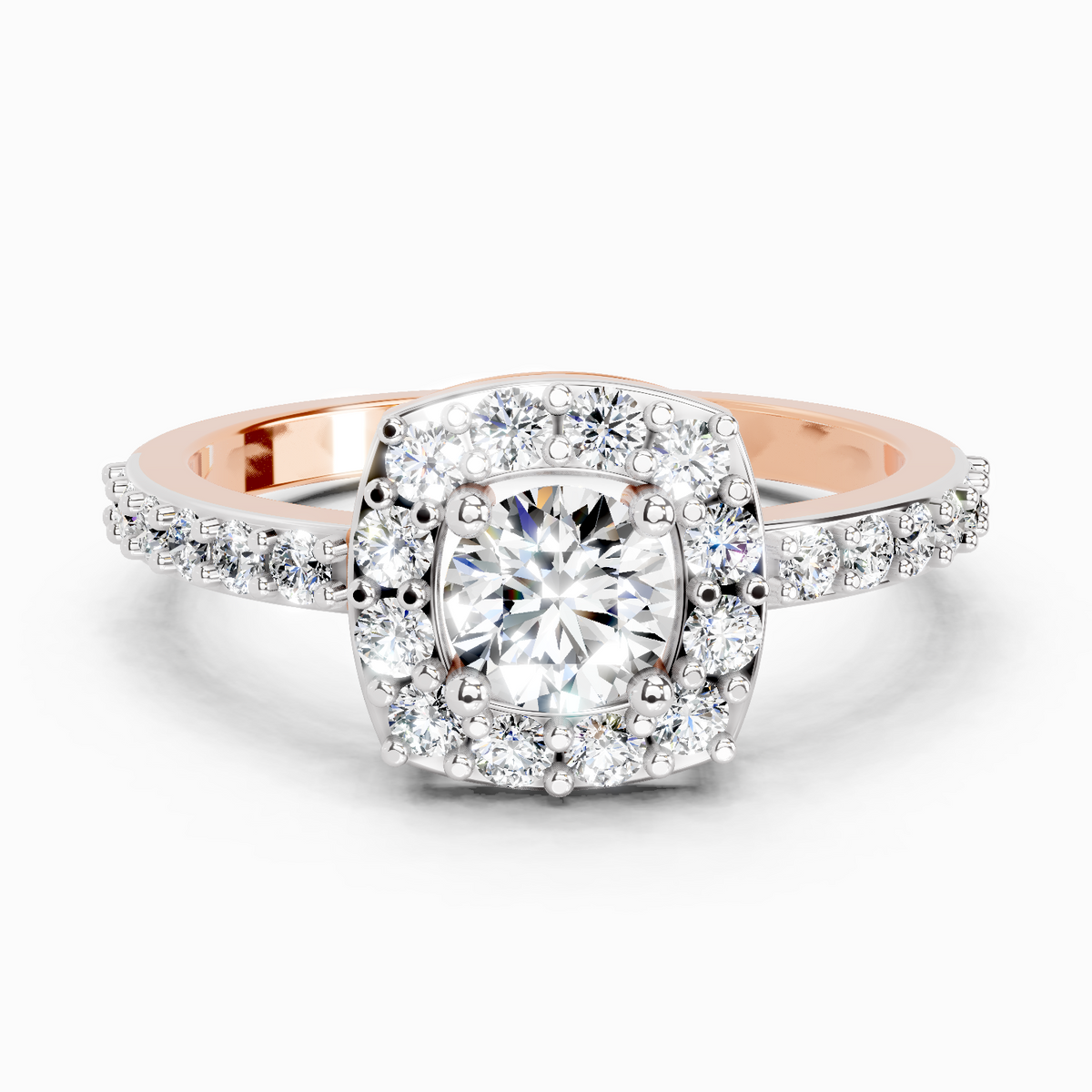 Gleaming Round Halo Diamond Ring