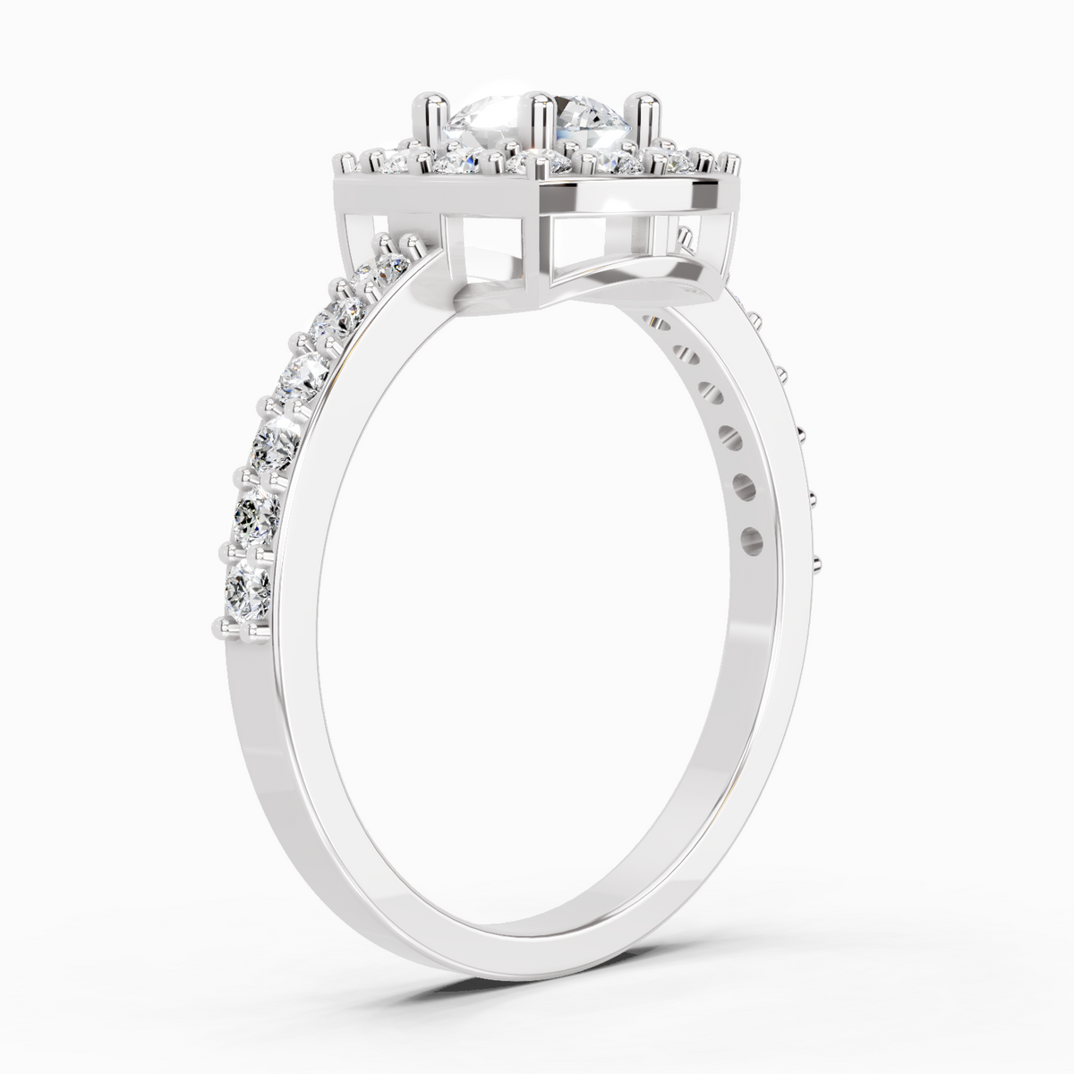 Gleaming Round Halo Diamond Ring