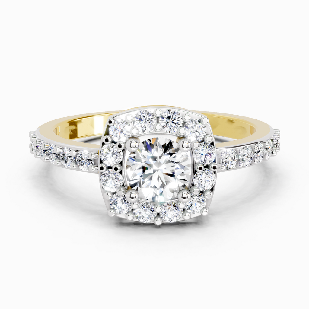 Gleaming Round Halo Diamond Ring