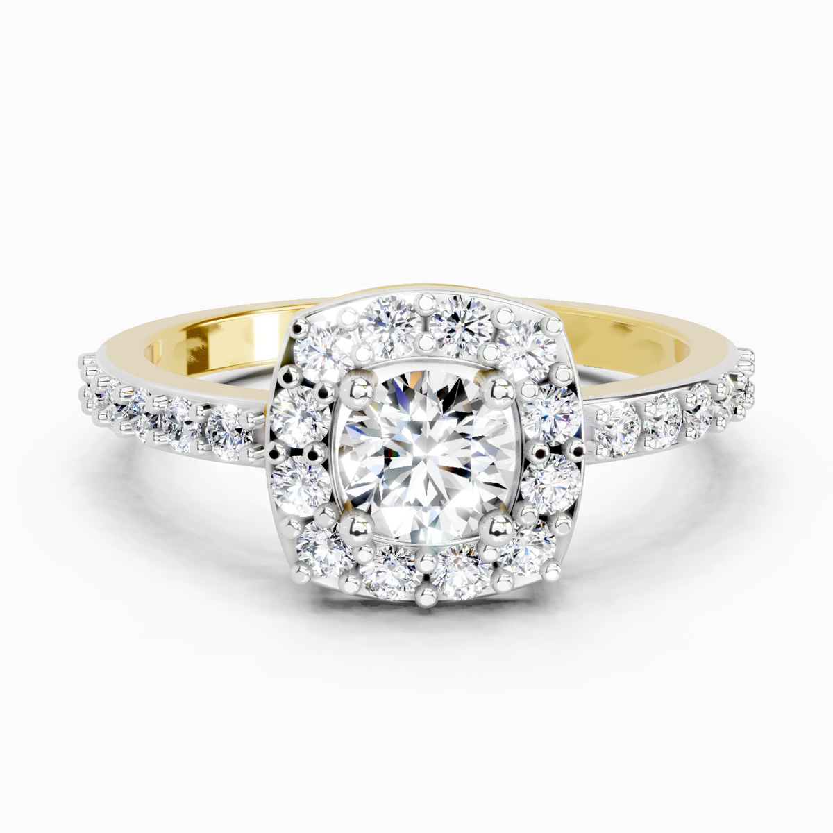 Gleaming Round Halo Diamond Ring