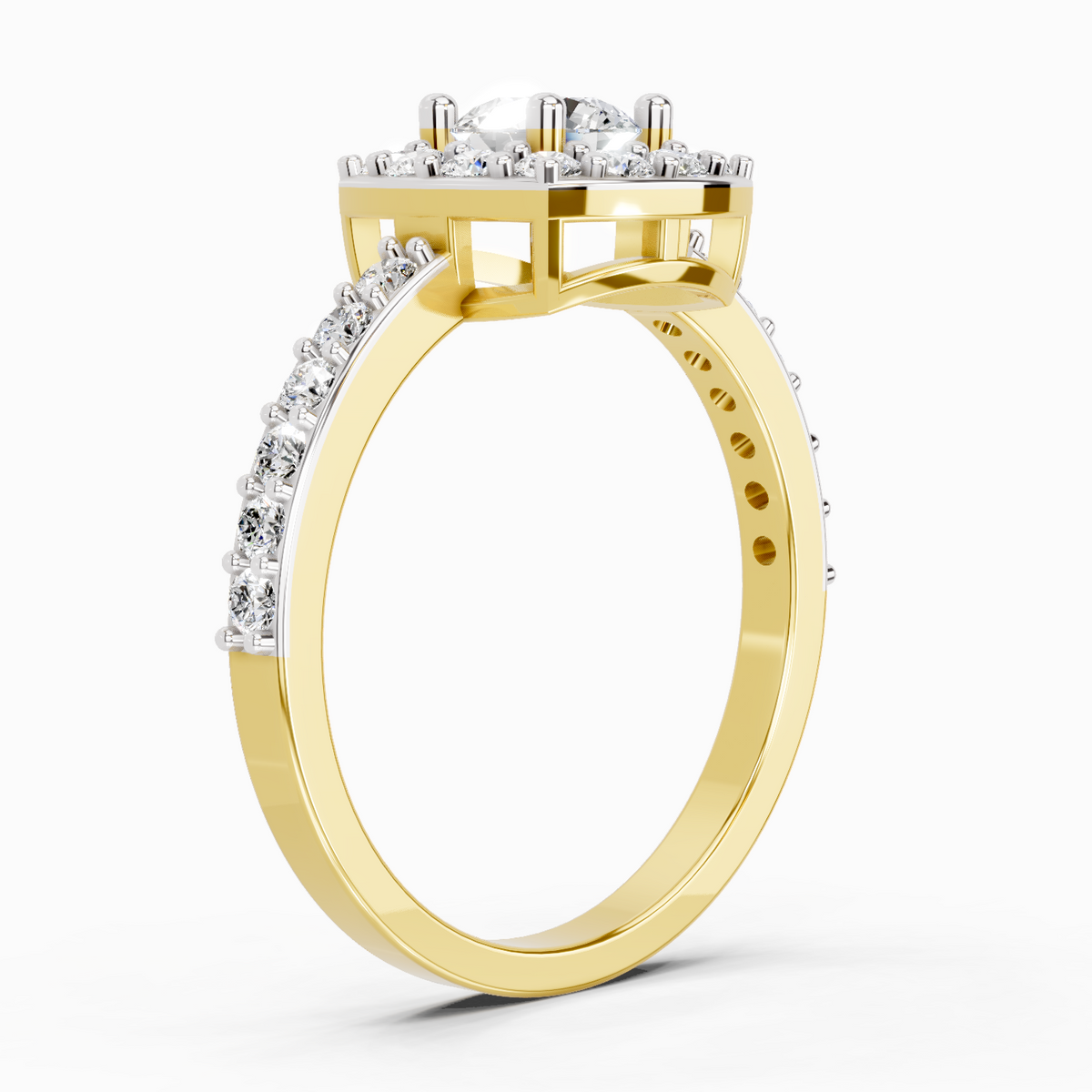 Gleaming Round Halo Diamond Ring