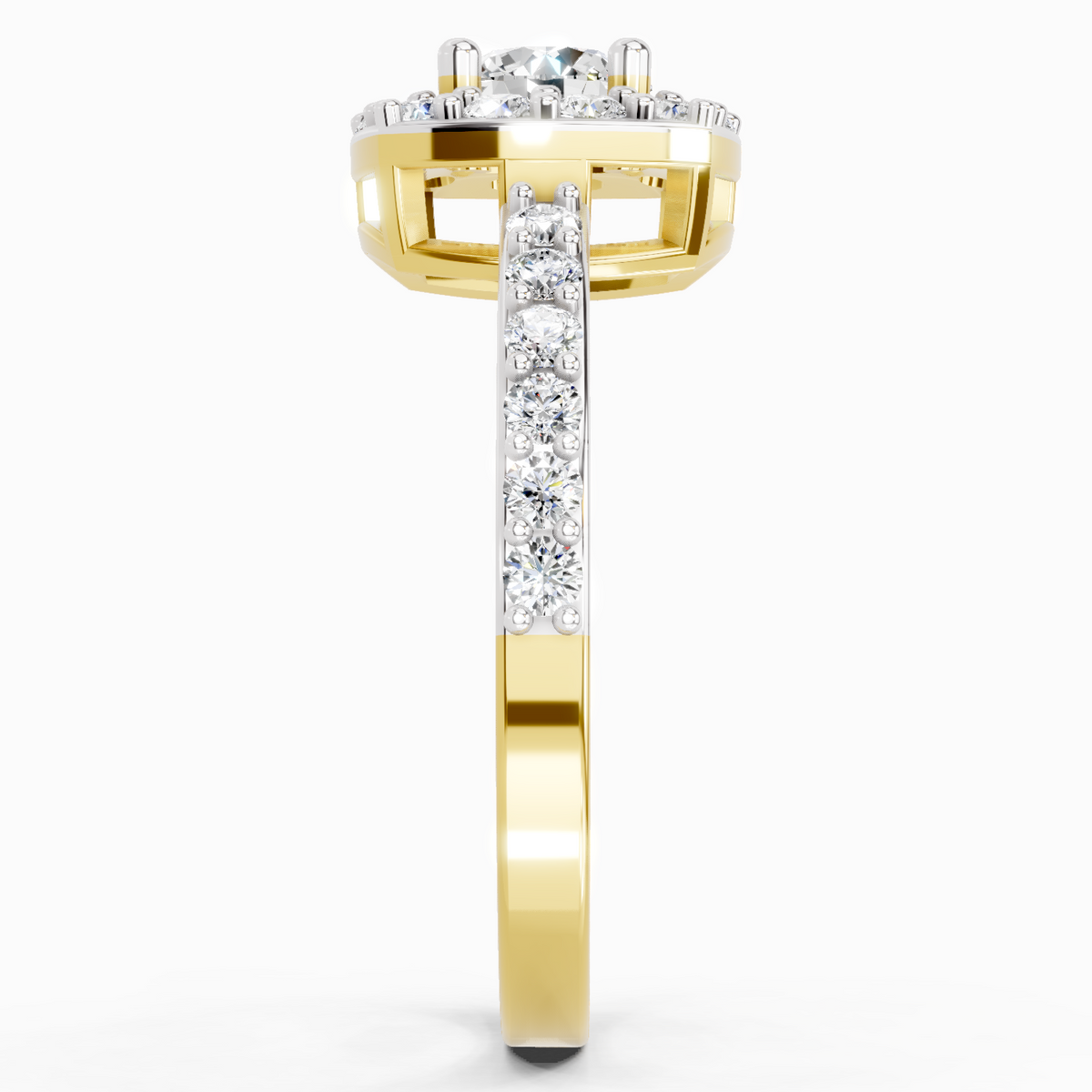 Gleaming Round Halo Diamond Ring