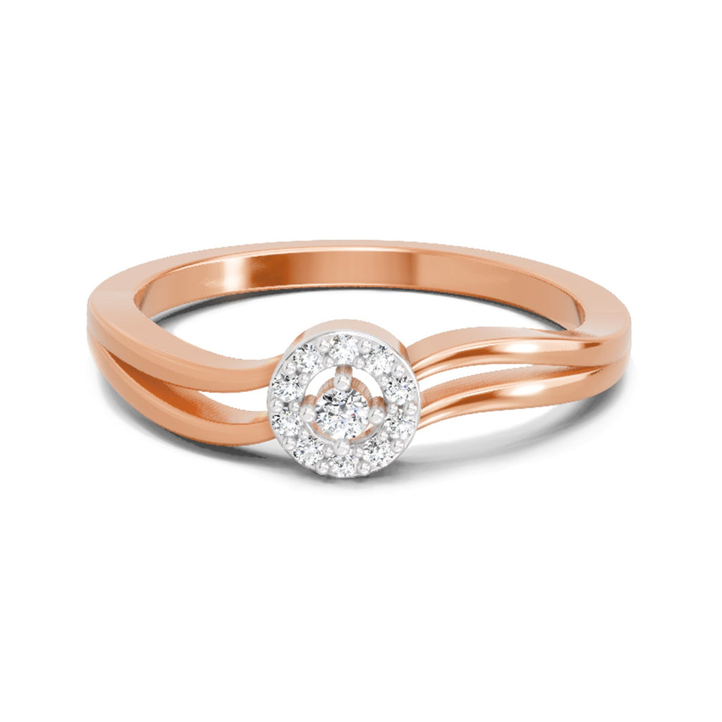 Lustrous Round Halo Diamond Ring