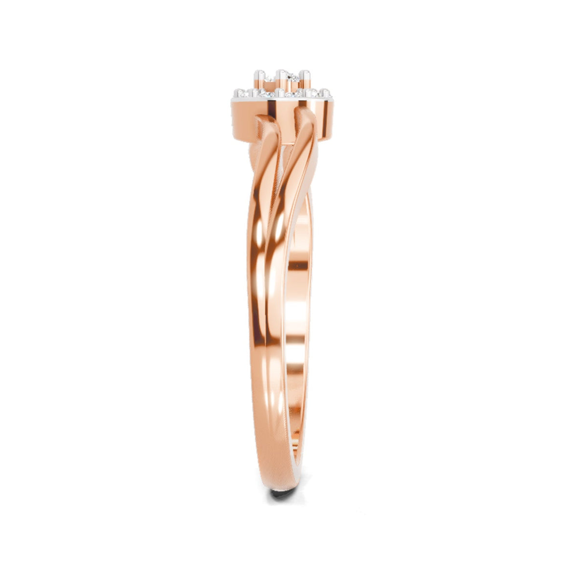 Lustrous Round Halo Diamond Ring