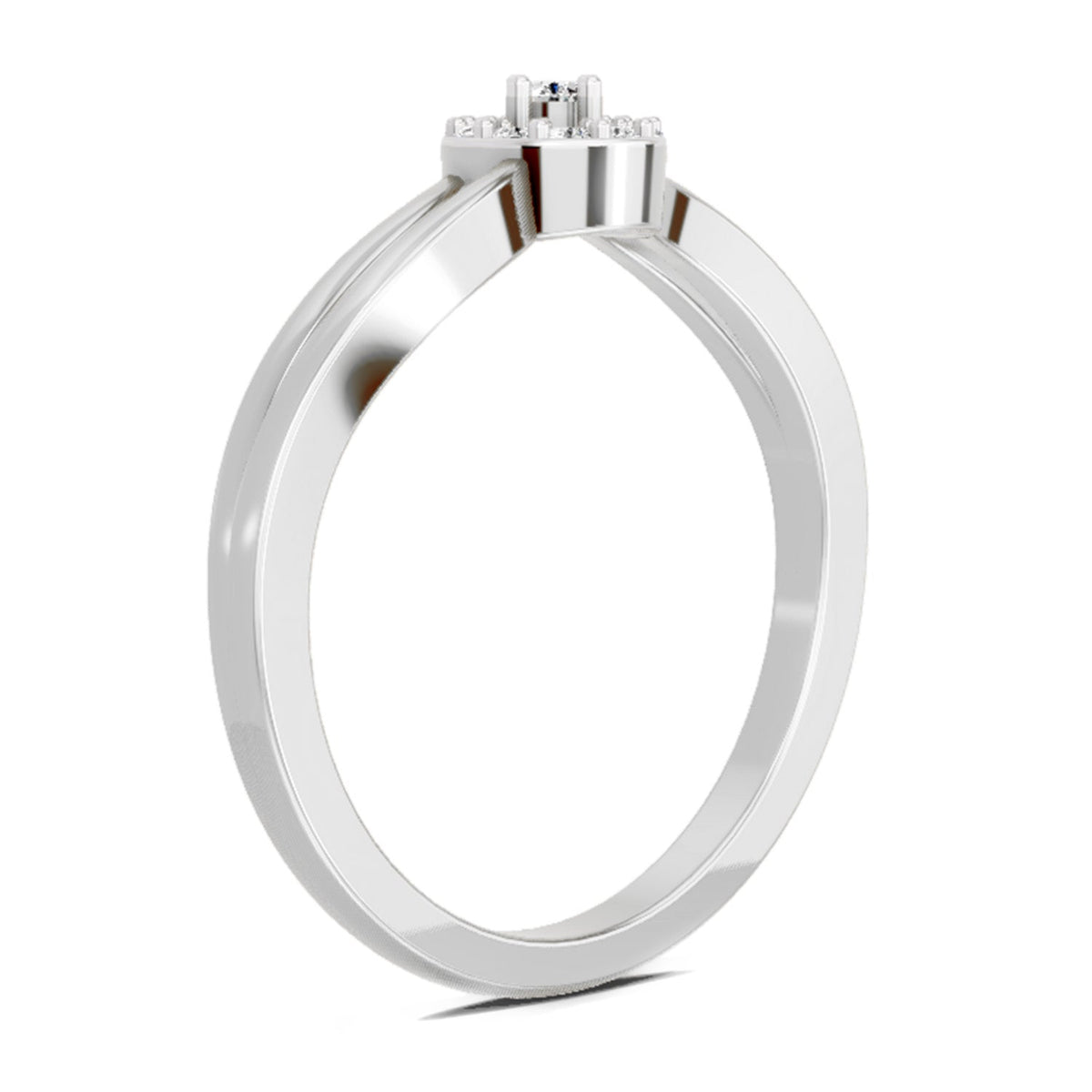 Lustrous Round Halo Diamond Ring