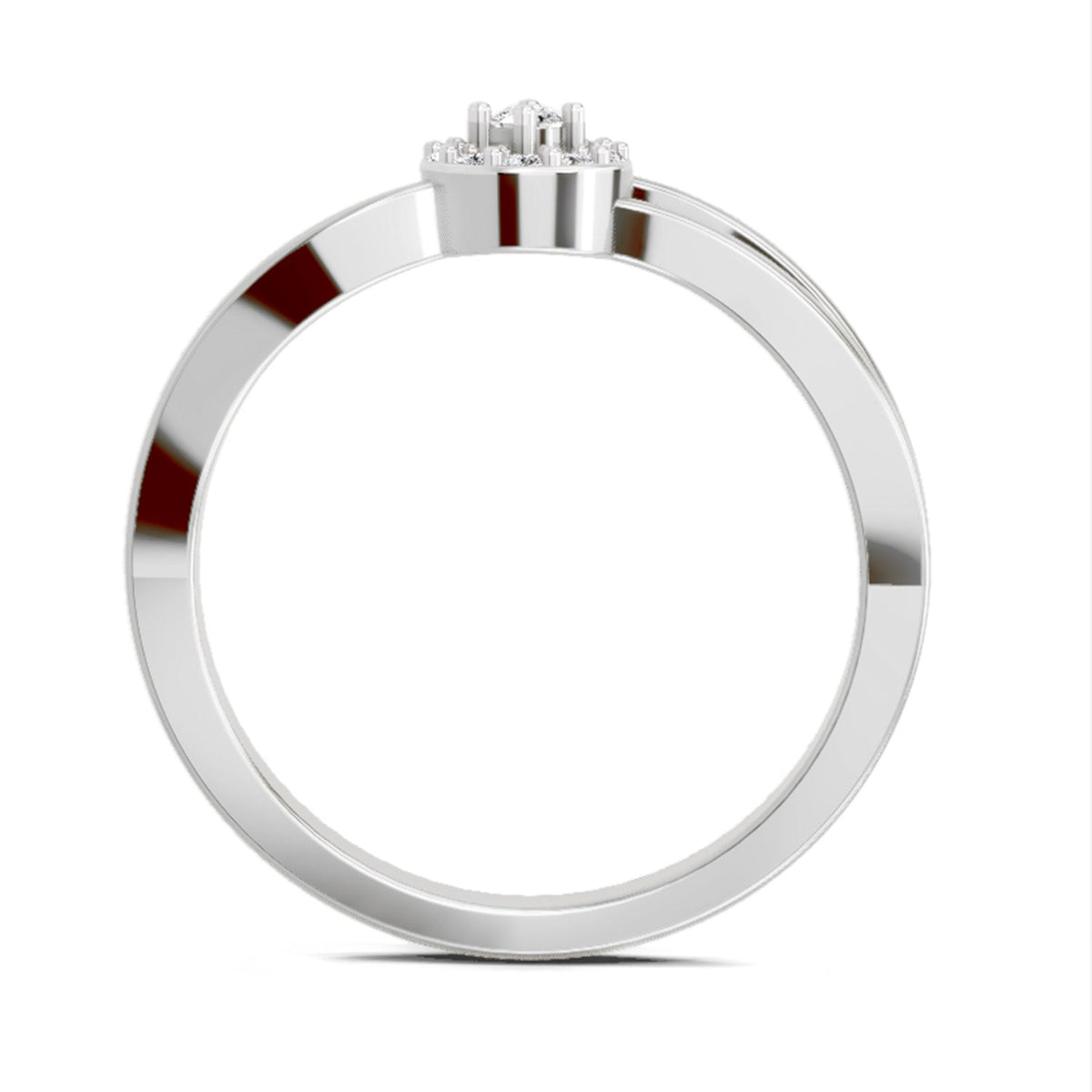 Lustrous Round Halo Diamond Ring