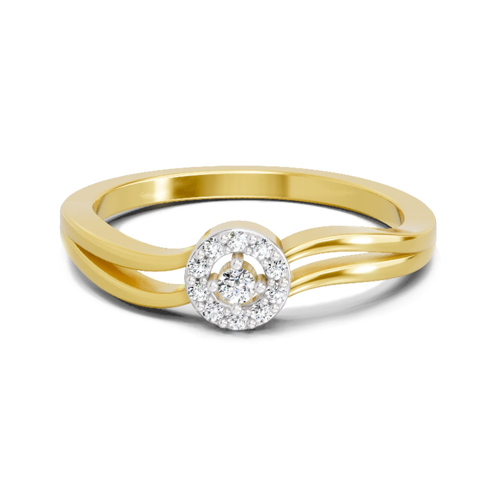 Lustrous Round Halo Diamond Ring