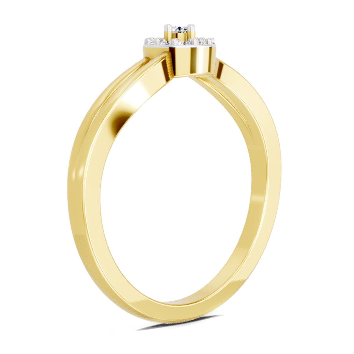 Lustrous Round Halo Diamond Ring