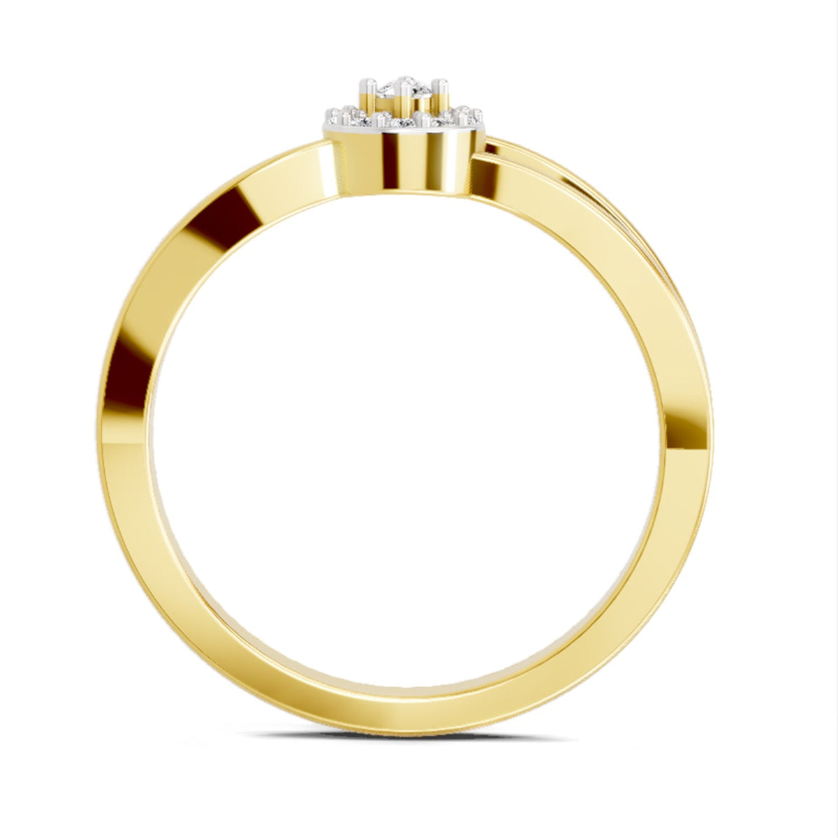 Lustrous Round Halo Diamond Ring