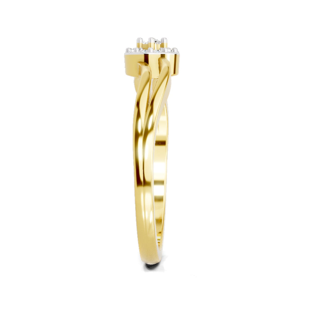 Lustrous Round Halo Diamond Ring