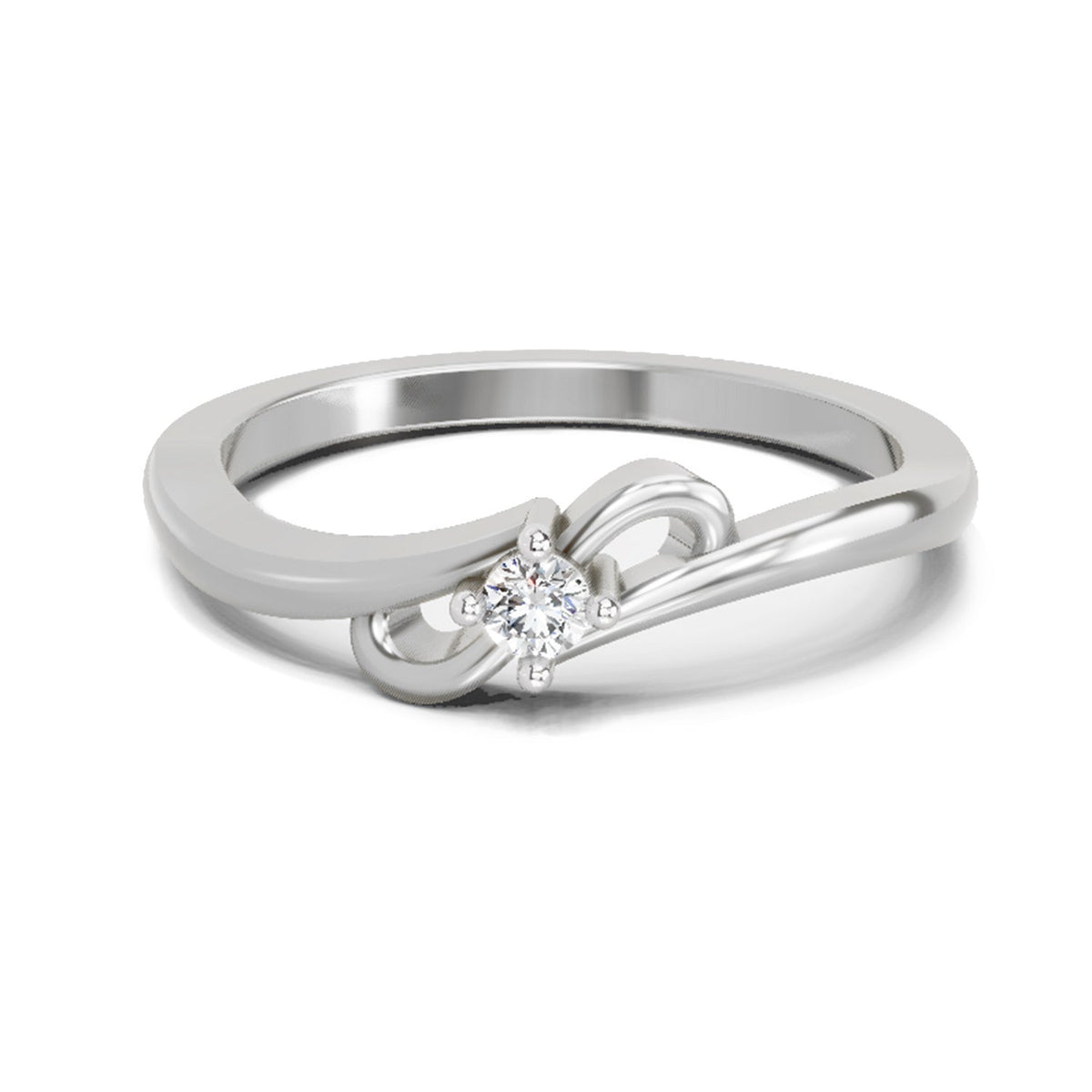 Gleaming Round Solitaire Diamond Ring