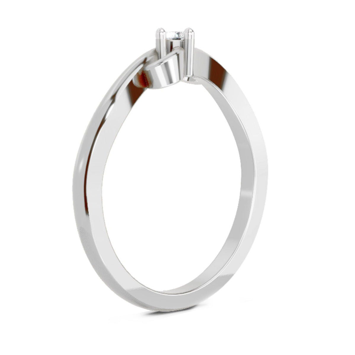 Gleaming Round Solitaire Diamond Ring