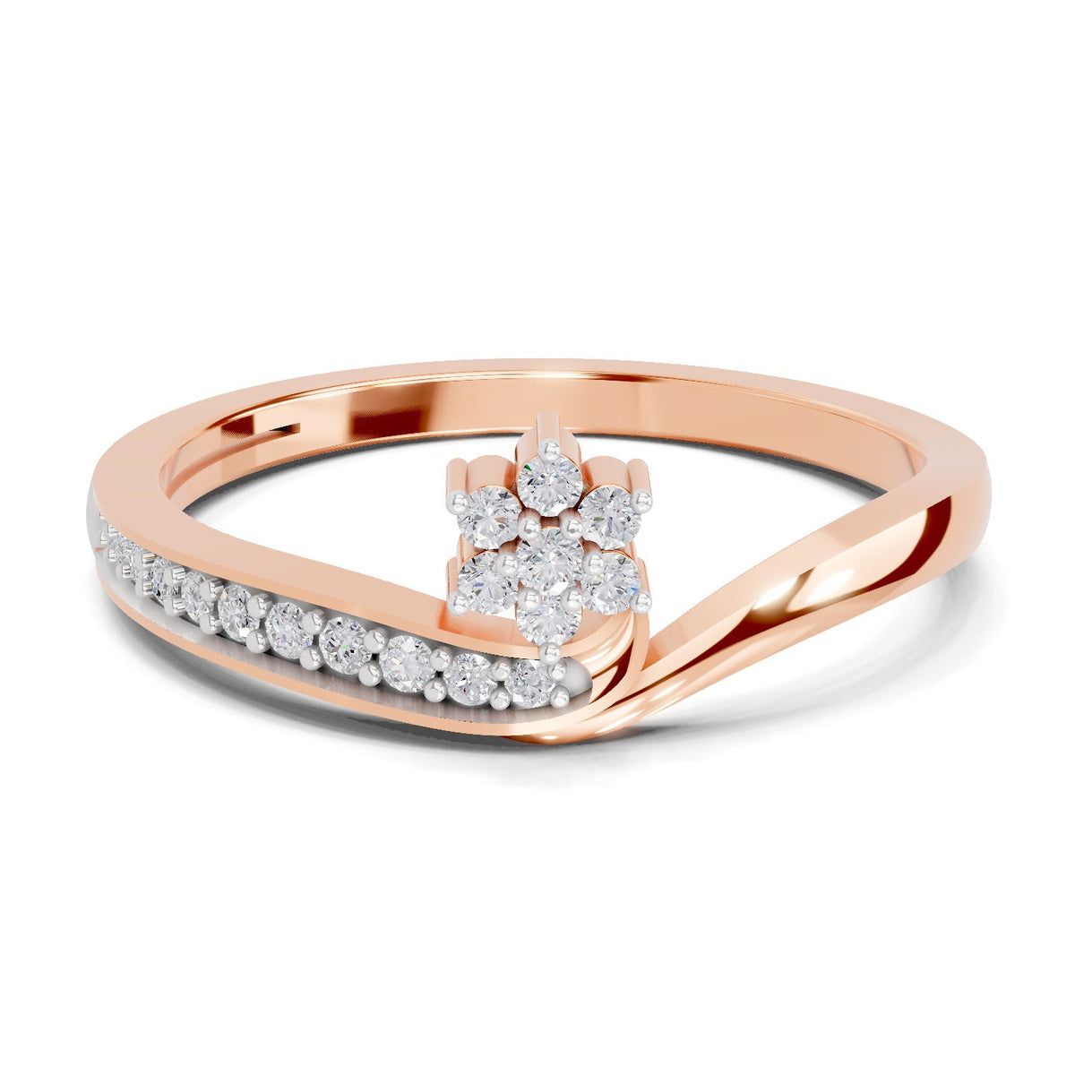 Captivating Floral Diamond Engagement Ring