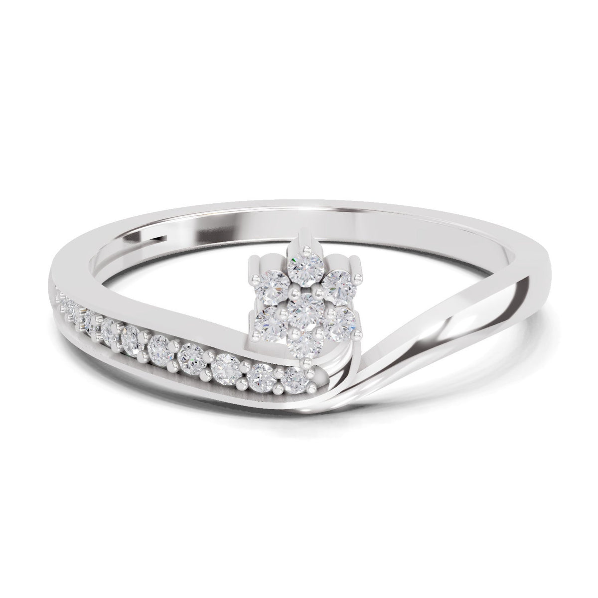 Captivating Floral Diamond Engagement Ring