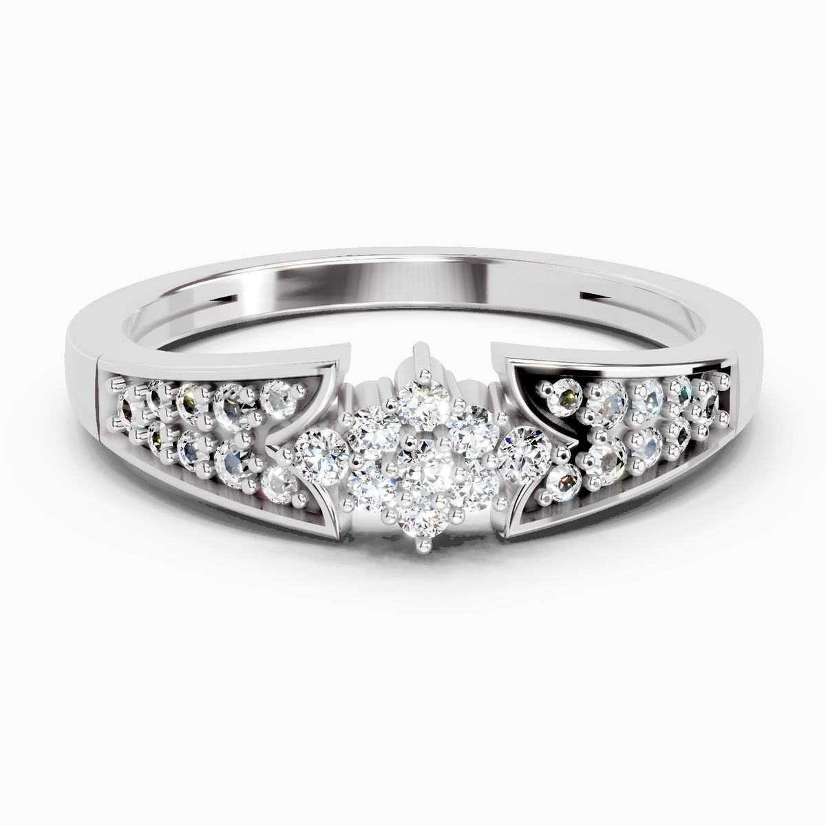 Delicate Round Cluster Diamond Ring