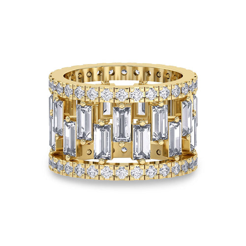 Lab Grown Diamond 6.65 Carat Baguette Grand Eternity Ring 14KW