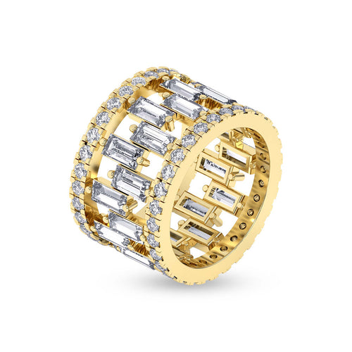 Lab Grown Diamond 6.65 Carat Baguette Grand Eternity Ring 14KW