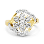Delicate Floral Cluster Diamond Ring