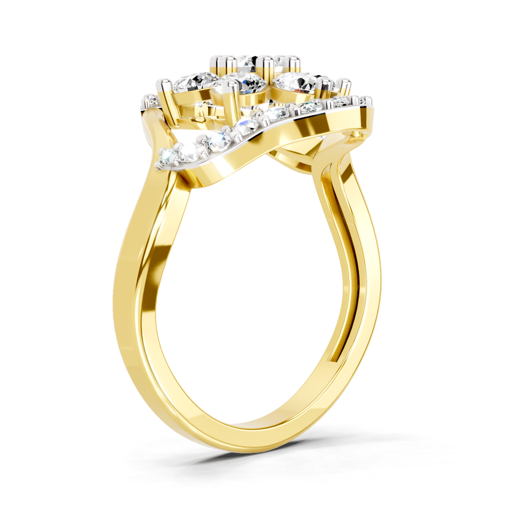 Delicate Floral Cluster Diamond Ring