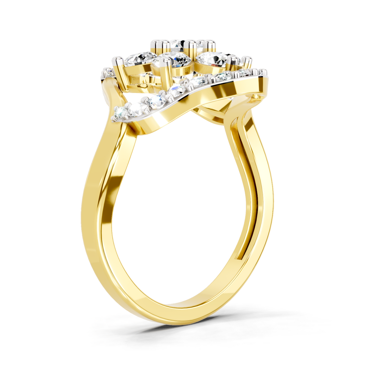 Delicate Floral Cluster Diamond Ring
