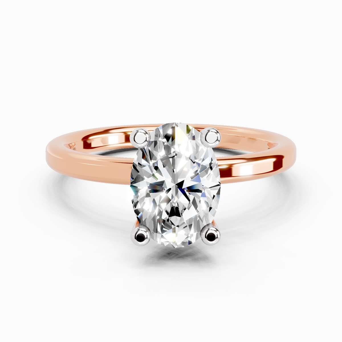 Regal Oval Solitaire Diamond Engagement Ring