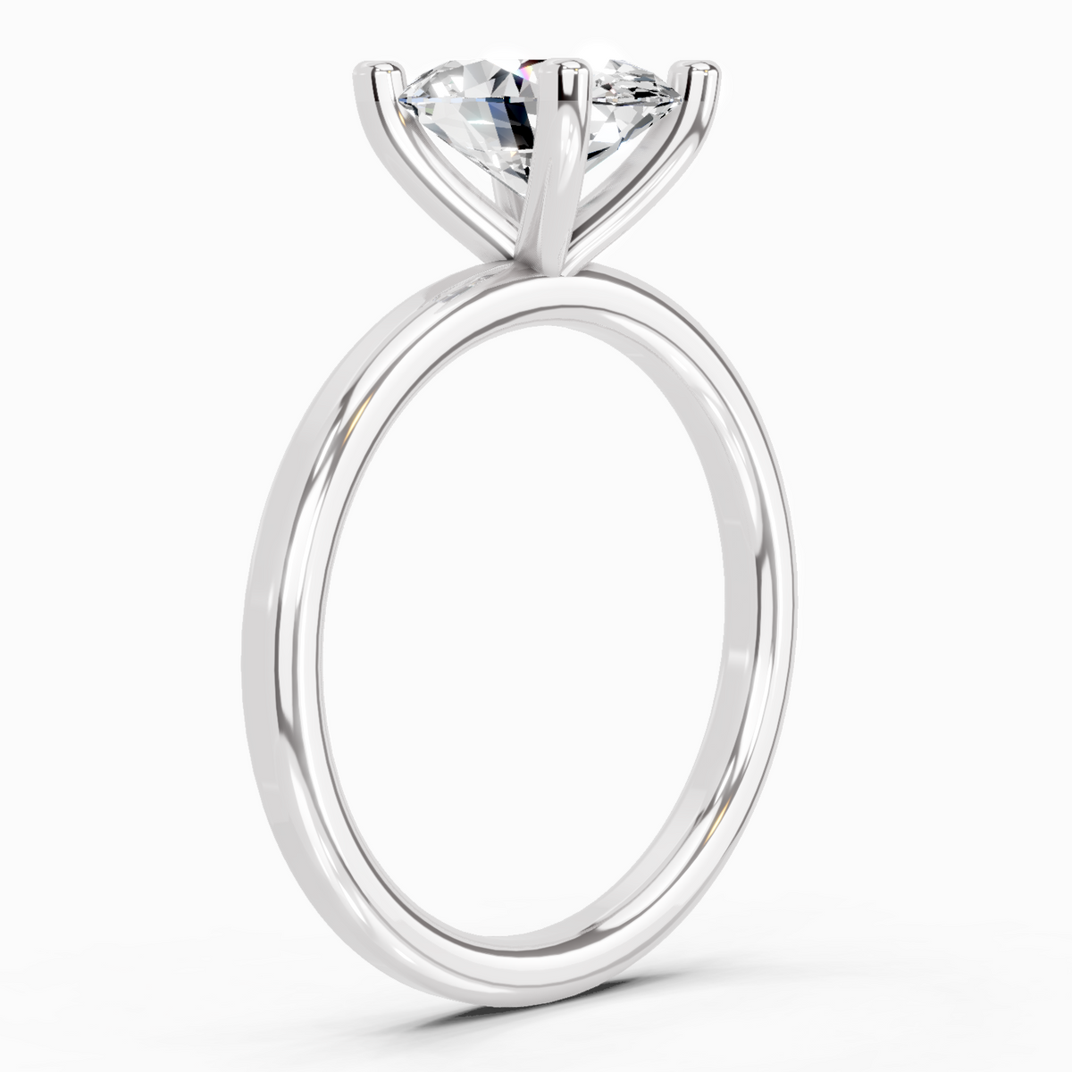 Regal Oval Solitaire Diamond Engagement Ring