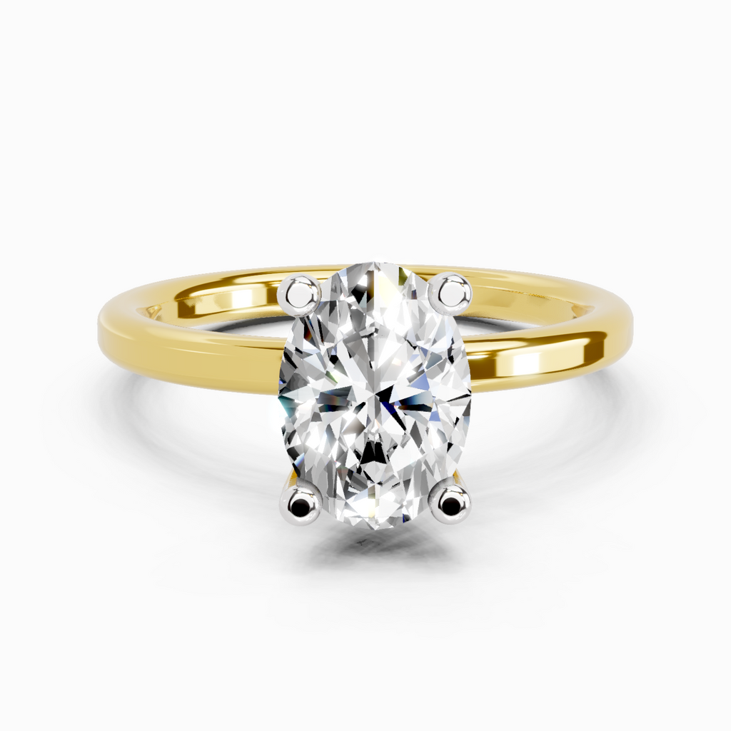 Regal Oval Solitaire Diamond Engagement Ring