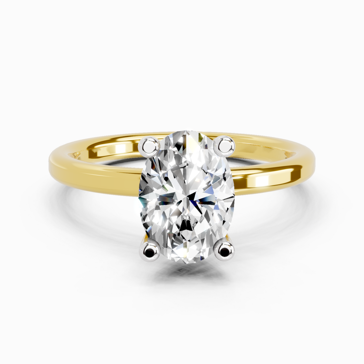 Regal Oval Solitaire Diamond Engagement Ring